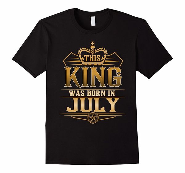 

brand new fashion summer men tee humor men crewneck tee shirts this king was born in july pride birthd t shirt