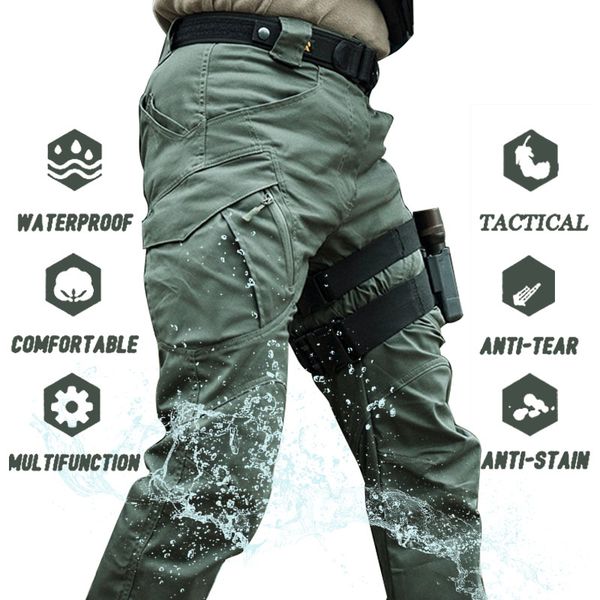

cargo pants men multi-pockets city swat combat army trousers male waterproof wear resistant mens outdoor joggers 5xl, Black