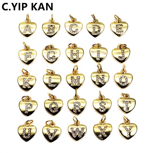 

продажа микро циркон женщин к 26 сердец инициалов кулона ожерелье ножного подвесок аксессуары diy браслет гибкий с разомкнутым контуром, Silver