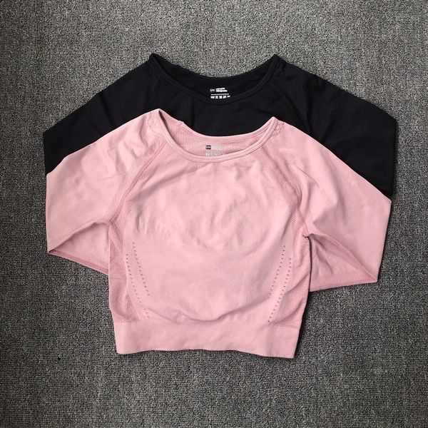 

spring and autumn new women's sports long sleeve running quick-drying tight yoga t-shirt slimming elastic breathable coat t-shirt fitne