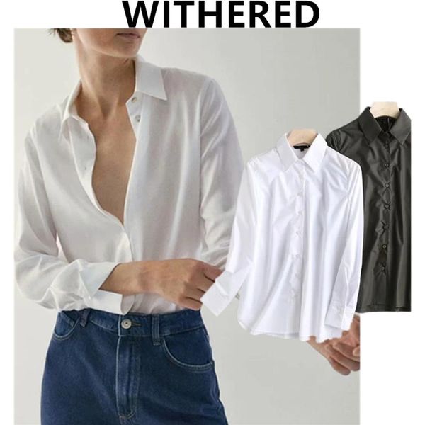 

withered england style fashion simple solid pleated cotton long sleeve blouse women blusas mujer de moda 2020 causal shirt, White