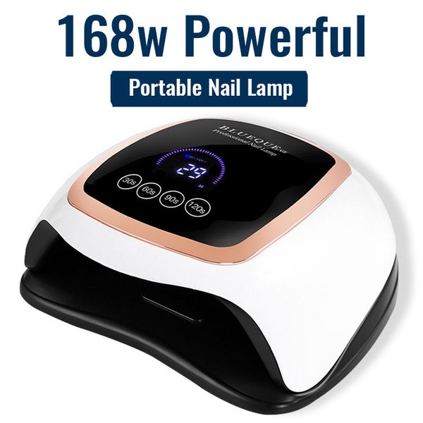 

nail dryers 168w powerful lamp for manicure with smart sensor lcd display uv led nails dryer drying all gel polish