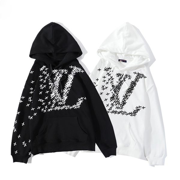

2020 fashion hoodie men's casual pullover sweatshirt spring and winter hoodie letter print hooded pullover, Black;brown