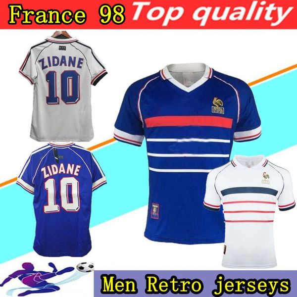 

1998 france world cup champions retro vintage zidane henry maillot de foot thailand quality soccer jerseys uniforms football jerseys shirt, Black;yellow