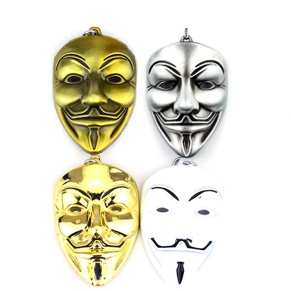 

v for vendetta keychain 3 colors mask key chain movie key ring holder pendant chaveiro jewelry souvenir, Silver