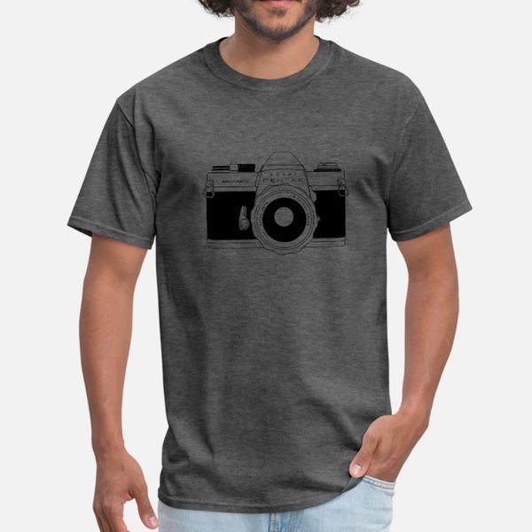 

old camera t shirt men printed 100% cotton round collar outfit loose comical summer family shirt