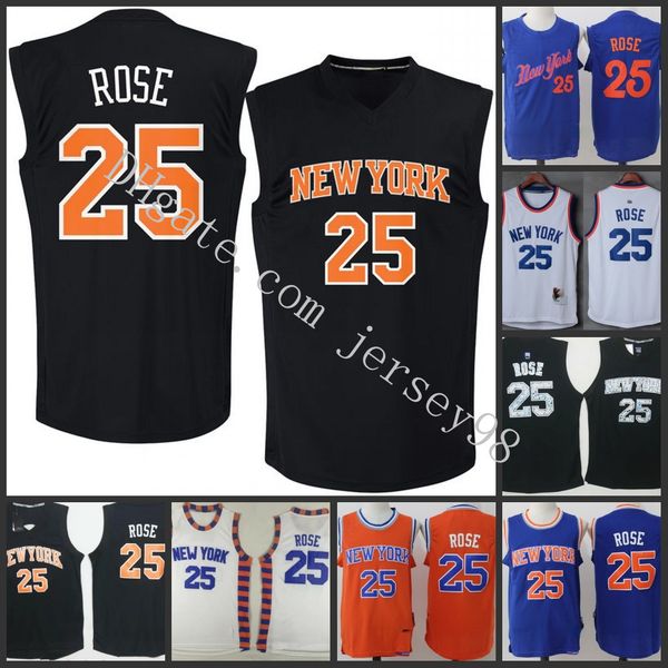 

new york knicks #25 derrick rose black nba fashion replica jerse