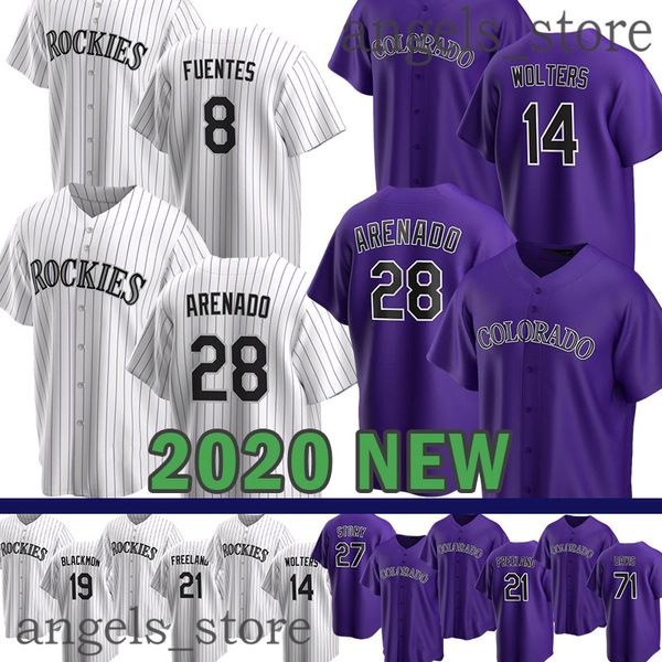 

custom 2020 new rockies chris iannetta ian desmond tyler anderson nolan arenado antonio senzatela chad bettis daniel murphy valaika parra, Blue;black
