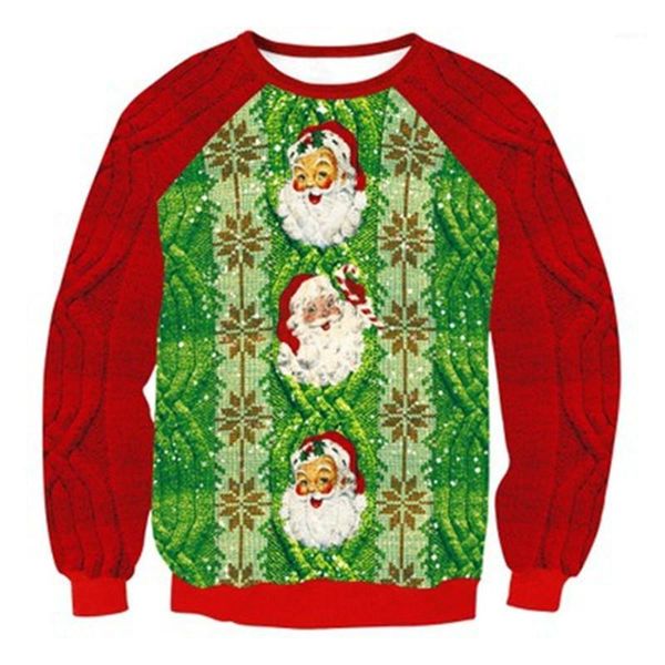 

designer sweatshirts fashion santa print panelled mens sweatshirts casual long sleeve males clothing christmas day mens, Black