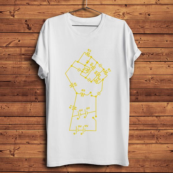 

circuit diagram power funny geek t shirt homme summer new white short sleeve men casual tshirt streetwear tee