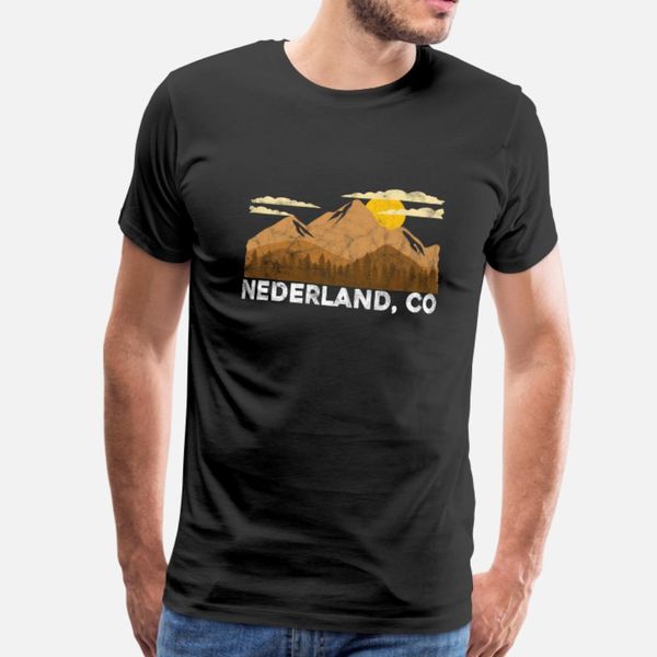 

nederland co mountain sunset retro novelty gift t shirt men customize tee shirt plus size 3xl family sunlight funny casual spring shirt