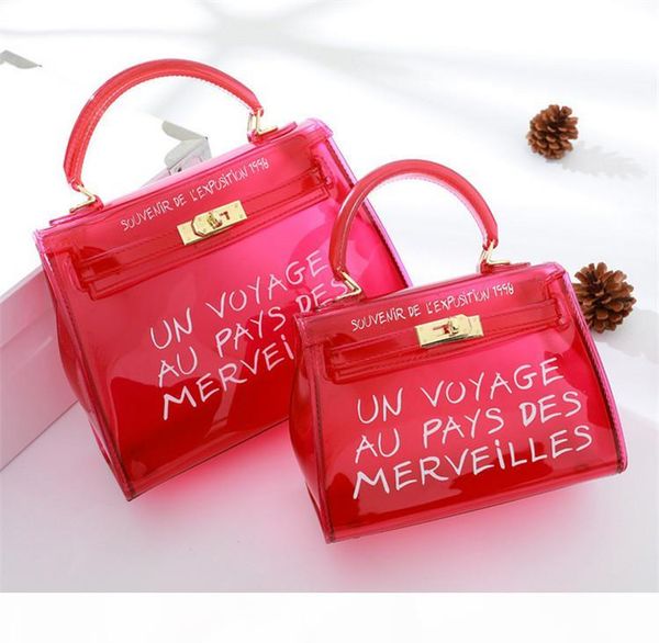 

pvc tide shoulder bag alphabet jelly pack transparent one-shoulder handbag