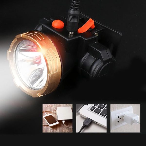 

strong headlights waterproof led headlamp fishing lights outdoor headlights usb charging 2 files miner's lamp work lighting