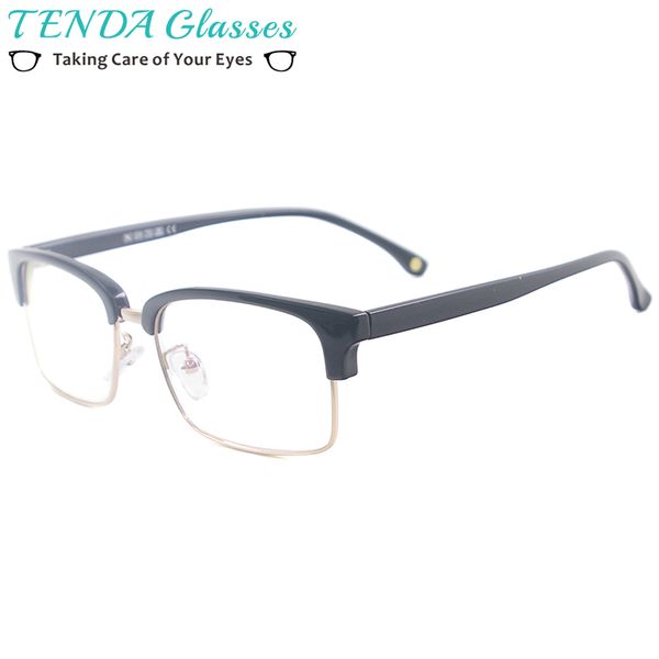 

fashion sunglasses frames acetate men full rim browline square women rectangular vintage eyewear frame for prescription myopia lenses, Black