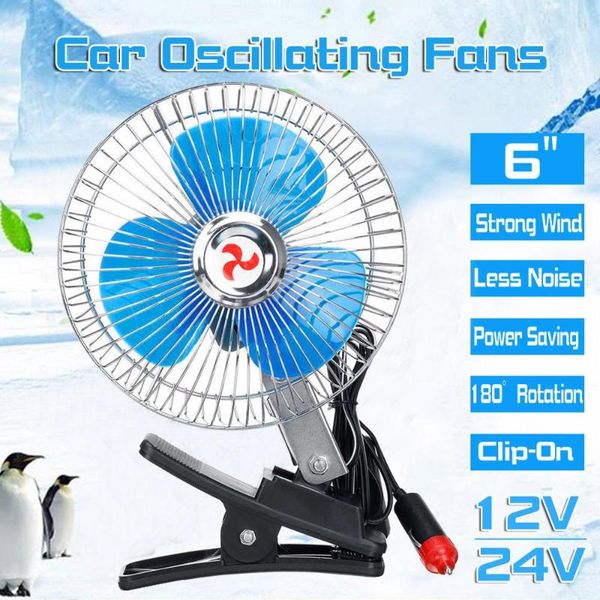 

car oscillating fan clip-on car fan cooler foldable silent rotating cooling auto backseat air vent cooling