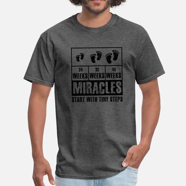 

baby announcement gift idea miracles start with t shirt men personalized 100% cotton o-neck outfit sunlight comical summer standard shirt