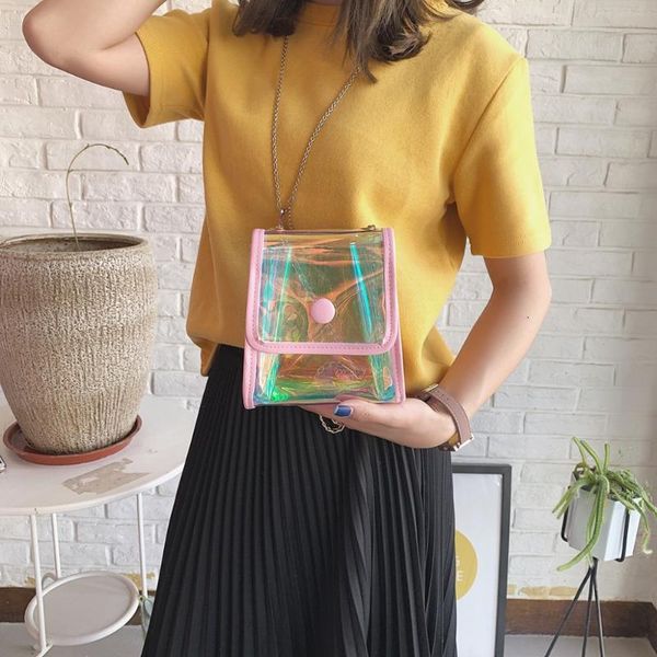 

2020 clear transparent pvc shoulder bags women candy color jelly purse solid color sac a main femme crossbody bags