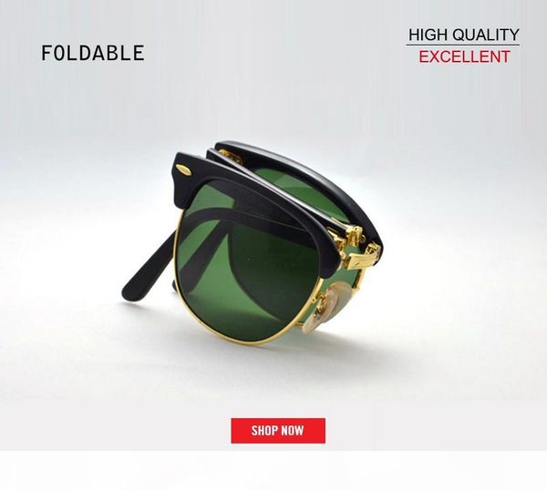 

2019 wholesale new brand vintage folding fashion club sunglasses men women master eyewear gradient gafas oculos de sol sun glasses 2176, White;black