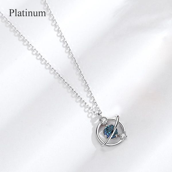 

beadsnice lucky planet necklace universal romance dream pendant shiny glither bling decent gift id 41139, Silver