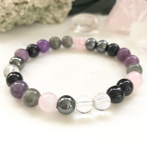 MG0879 Neues Design Hämatit-Kristall-Armband für Damen, Amethyst, schwarzer Onyx, Energie-Power-Armband, bestes Geschenk für Mutter