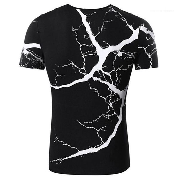

sleeve crew neck fashion fashion tees summer mens designer casual tshirt 3d lghtning pattern short, White;black