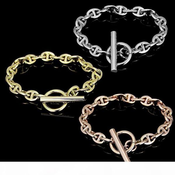 

sell brand titanium steel fashion bracelet h buckle hasp ot rough for men and women love bangle never fade, Black