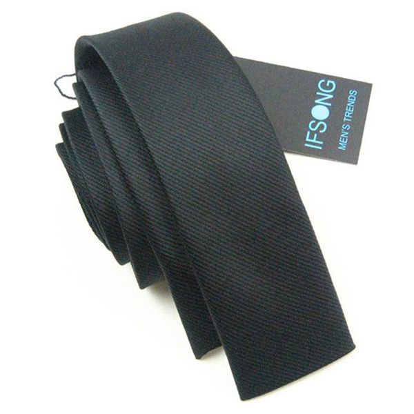 

2020 new designers brands fashion business casual 5cm slim ties for men flat necktie solid color work with gift box, Black;gray