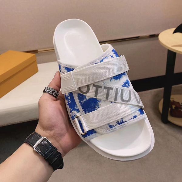 

new men designer flip flops sandals designer slides summer fashion luxury flat sandals slippers, Black