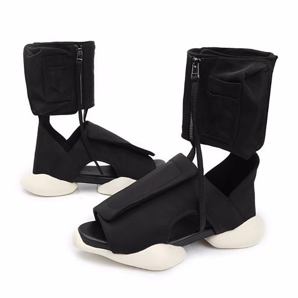

trend open-toed men's high sandals increase thick bottom platform sandals europe summer fashion roman, Black