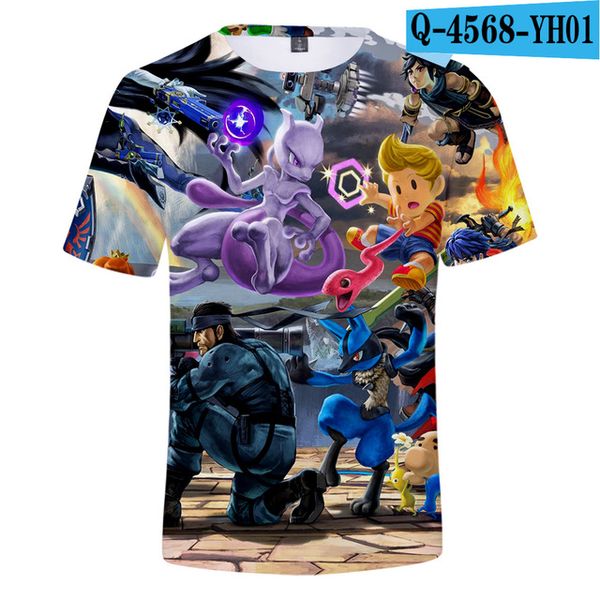 

super smash bros. game boys men brand 3d print shirts aesthetic kawaii plus size men clothing