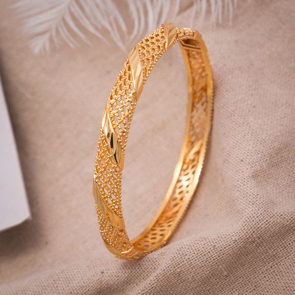 

1pc women bracelet gold color bangles for women accessories bride wedding bracelets ethiopian/france/african/dubai jewelry gifts, Black