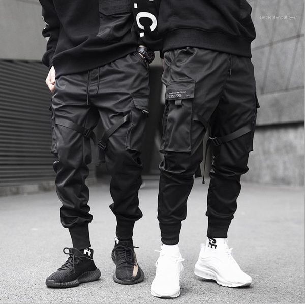

tactical tooling pants casual jogger pants spring summer fashion trousers teenager pencil pants mens functional and, Black