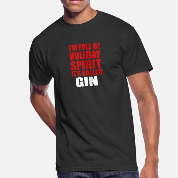 

gin holiday quote t shirt men create tee shirt round neck unique famous funny casual summer style normal shirt