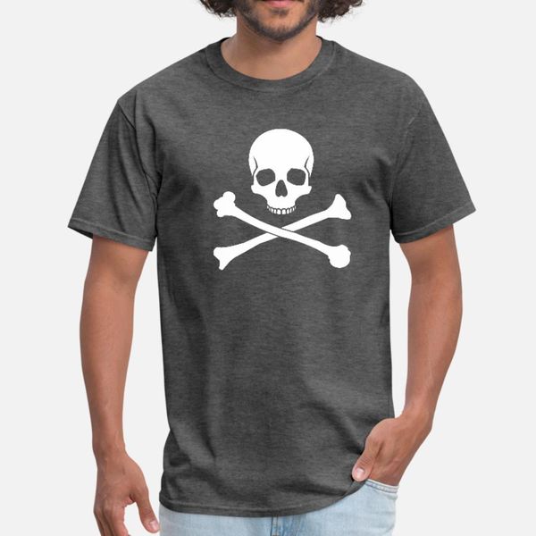 

skull and crossbones t shirt men character short sleeve round neck natural interesting funny summer family shirt