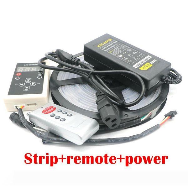

edison2011 6803 ic led strips 5m 5050 rgb dream magic color led strip 30leds m waterproof +133 program rf controller + 5a power supply