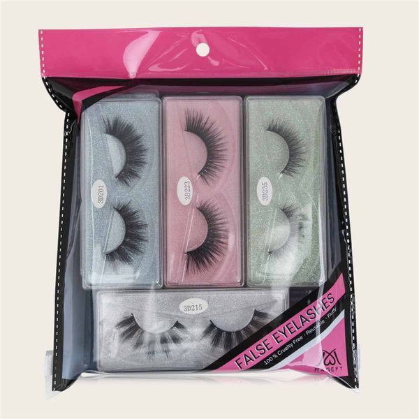 

new 3d mink false eyelash natural long makeup lash extension in bulk with colorful background dhl free