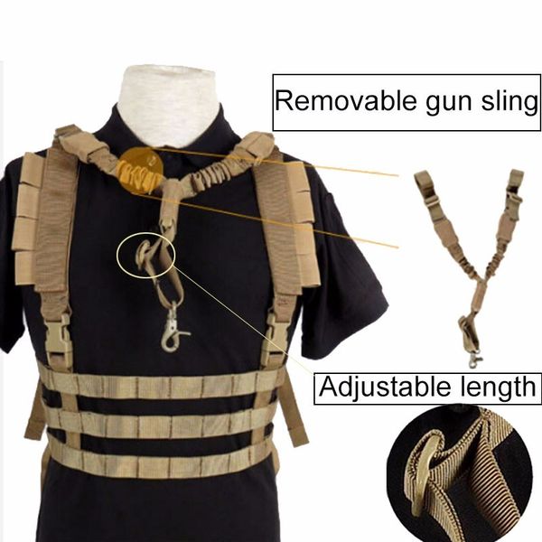 

outdoor tactical chest rig lightweight belt sleeveless vest camouflage training suits tactical unloading vest for, Camo;black