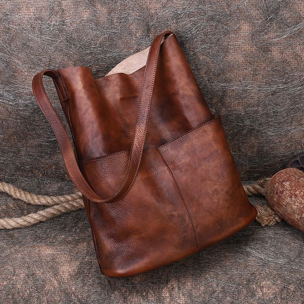 

fctossr 2020 the first layer of cowhide large-capacity bag new simple large bag niche leather shoulder tote