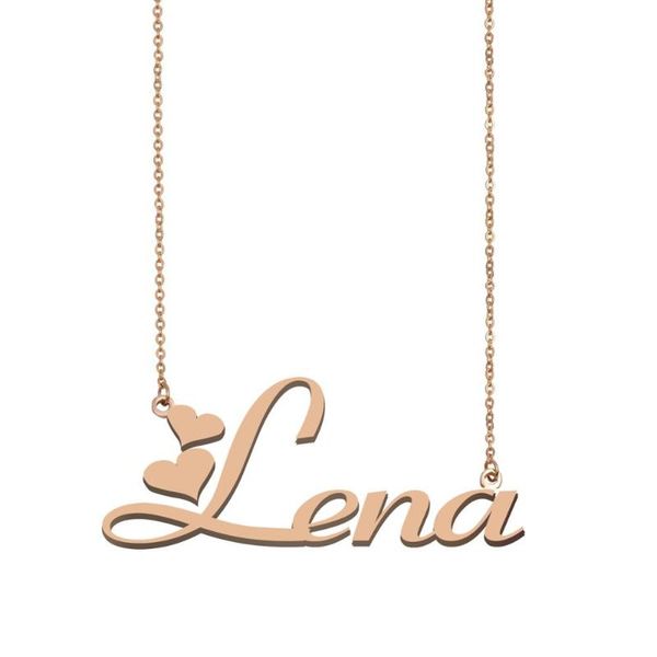 

lena name necklace , custom name necklace for women girls friends birthday wedding christmas mother days gift, Silver