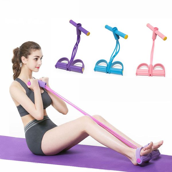 

resistance bands 4-tubes fitness puller latex pedal exerciser sit-up pull rope elastic expander yoga pilates workout