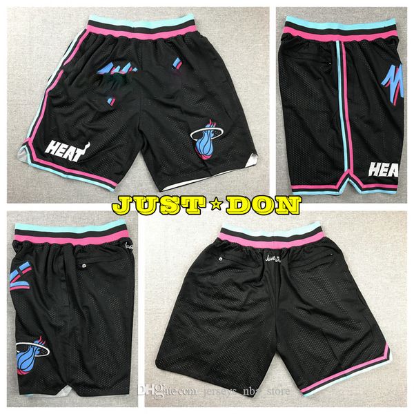 

mens just don pocket basketball shorts stitched city black edition pocket miami heat shorts lining mesh sports pocket sweatpants 02, Black;red