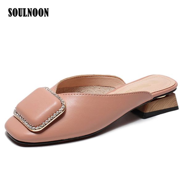 

women's summer mules shoes vintage square heel sandals ladies low heel outdoor slippers casual beach shoes flip flops size 34-43, Black