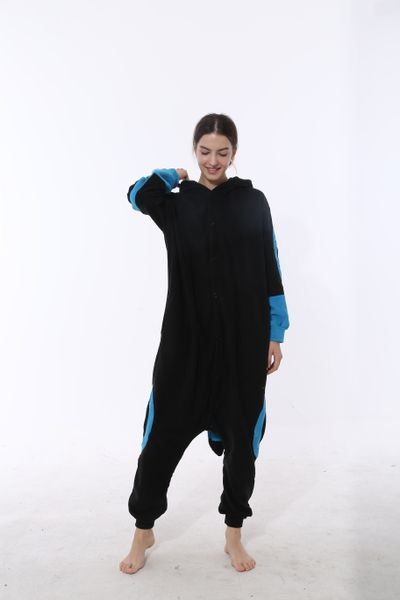 

cartoon animal one-piece mascot pajamas men and women couple winter flannel cute long-sleeved home service wholesale, Red;yellow