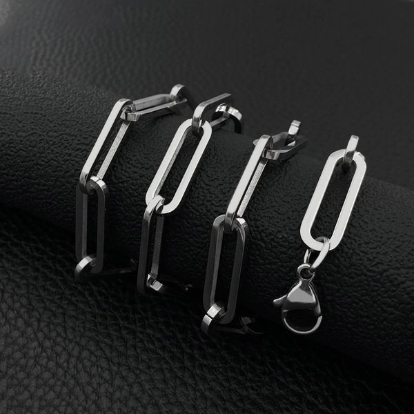 

pendant necklaces round lock chain 316l stainless steel necklace punk sweater long neck curb gothic jewelry 40cm 50cm, Silver