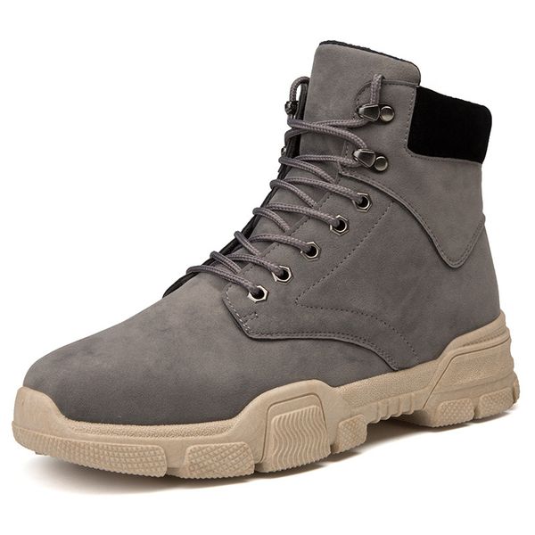 

fashion winter men's boots warm working boots lace up men's desert round toe high walking shoes j1-63