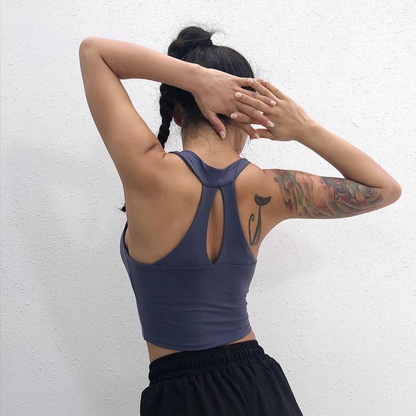 

women sport breathable shockproof bra padded push up athletic gym running gymwear fitness yoga vest active wear hollow back, White;black