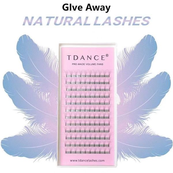 

false eyelashes tdance short stem premade fans 5d /0.1 russian volume extensions faux mink lash extension soft make up tools