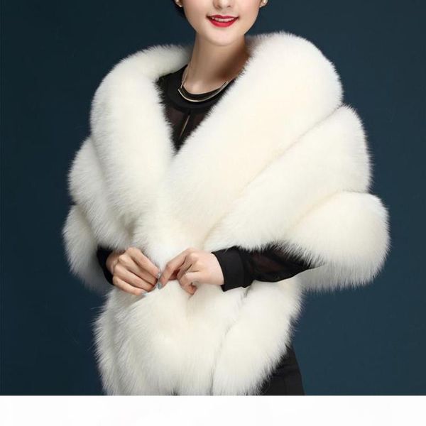 

winter cold weather fox pashmina super large patchwork wraps bride faux shawl luxurious warm scarf fur stole c18110801, Blue;gray