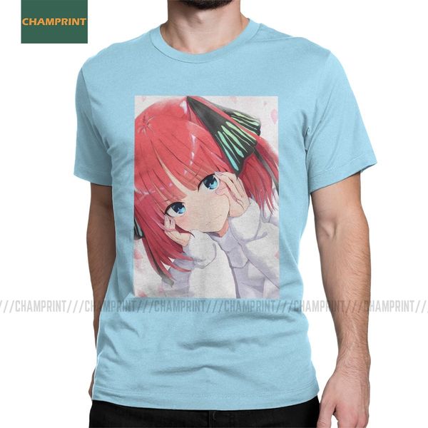 

men nino nakano the quintessential quintuplets t shirts hanayome toubun manga cotton short sleeve tee shirt 6xl t-shirt