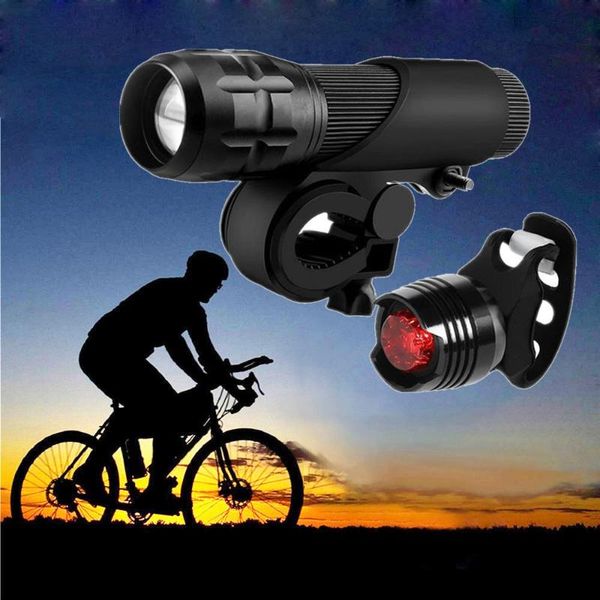 

led bicycle front tail light set bright bike lamp safe riding lamp set night cycling safety warning bike light